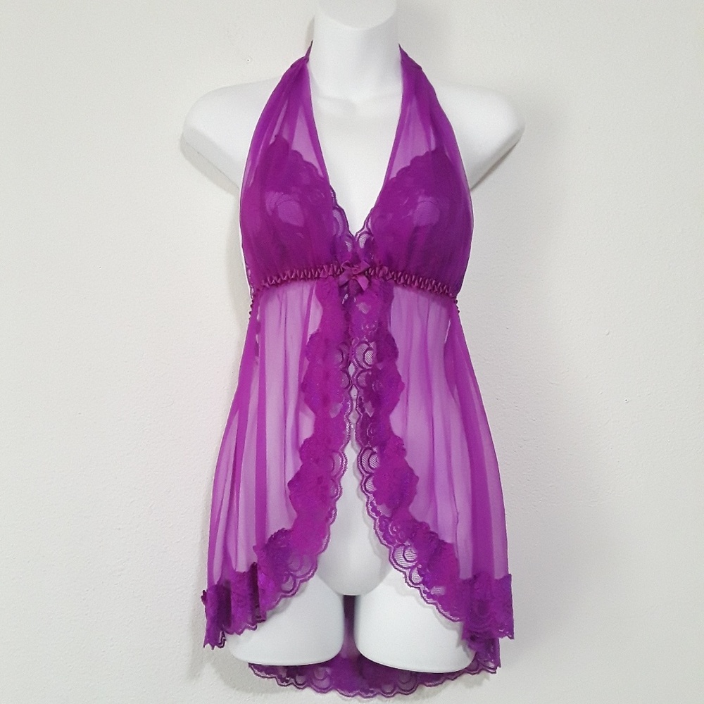 Fredrick's Of Hollywood Lace Trimmed BabydollSlipM
